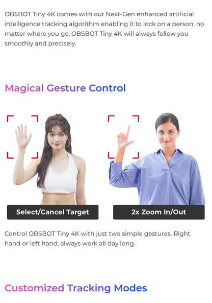 Smart Tracking 4K Camera with Wide Angle